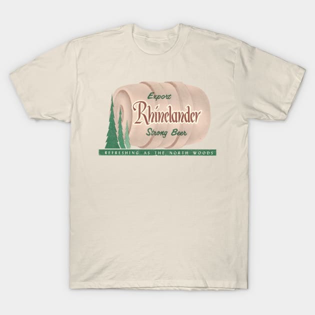 Rhinelander Beer Retro Defunct Wisconsin Breweriana T-Shirt by darklordpug